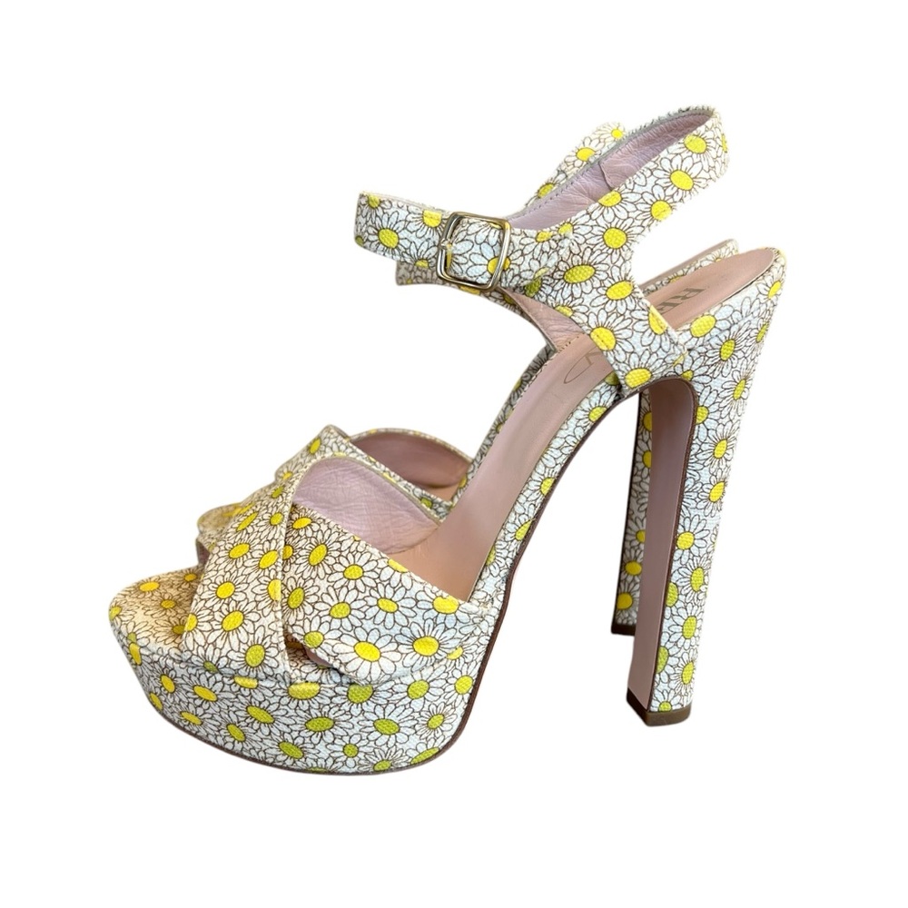 Red Valentino Daisy Print Sky High Platform Sandals size 8
